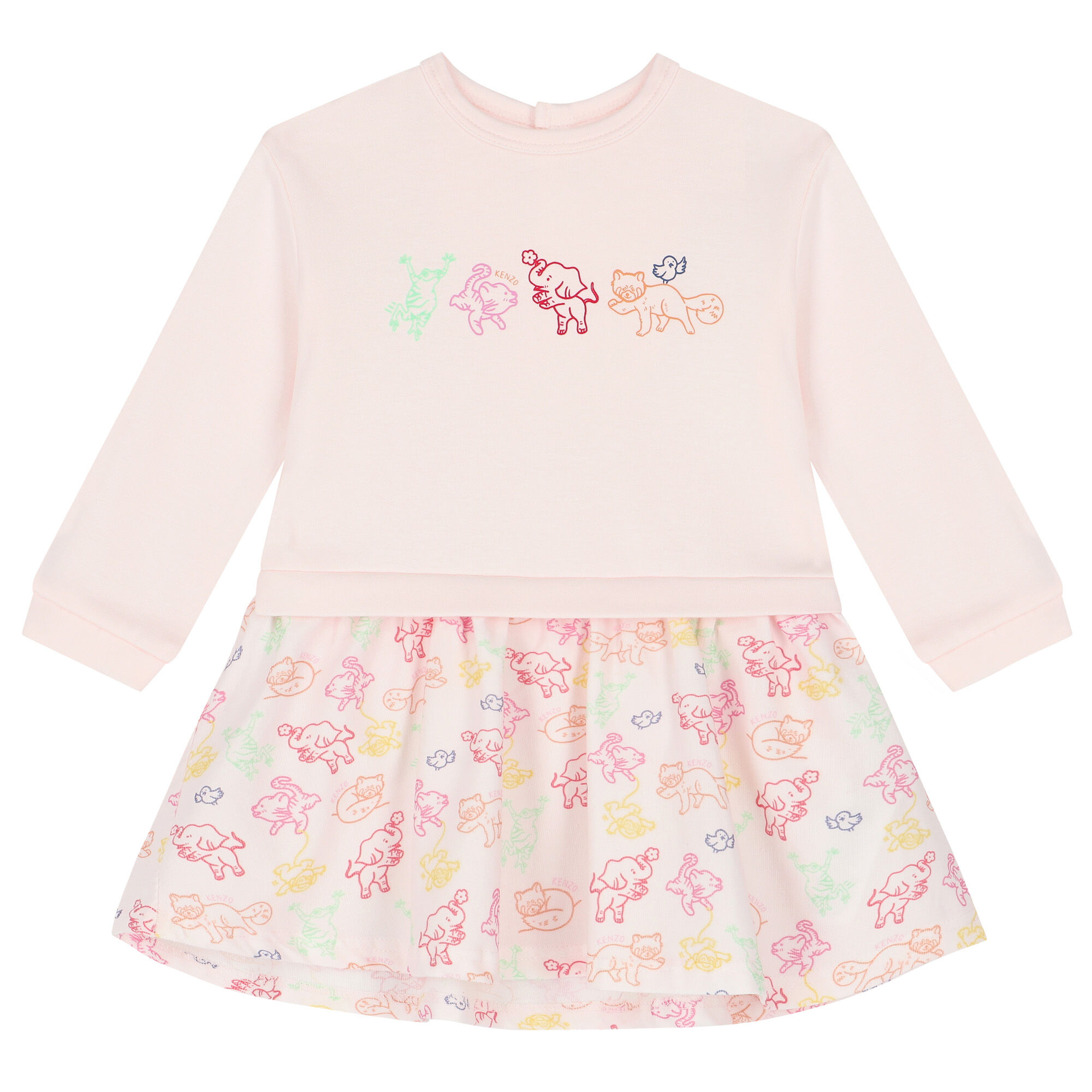 KENZO KIDS Baby Girls Pink Animals Dress Junior Couture USA